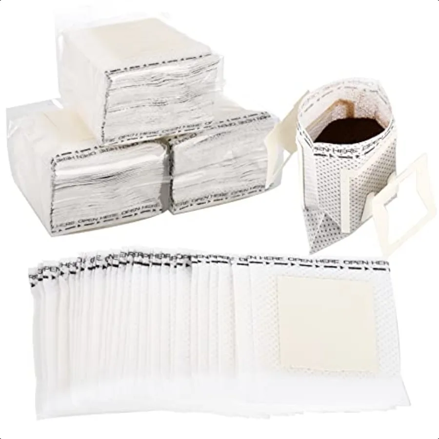 

Frcctre 200 Pcs Coffee Filter Paper Bag Portable Hanging Ear Drip Coffee Bags Single Serve Drip Filter Bags for Home Office Tr
