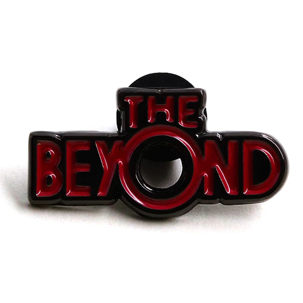 The Beyond Classic Horror Movie Logo Brooch Red English Letter Badge Creative Movie Peripheral Enamel Pin Fan Collect Decorative