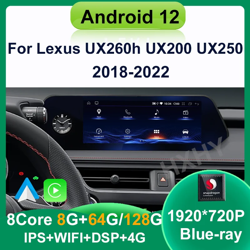 

Автомагнитола на Android 12, Snapdragon 8 +, 128 ГГц, GPS-навигация, мультимедийный плеер, экран CarPlay для Lexus UX ZA10 UX200 UX250h 2018-2022