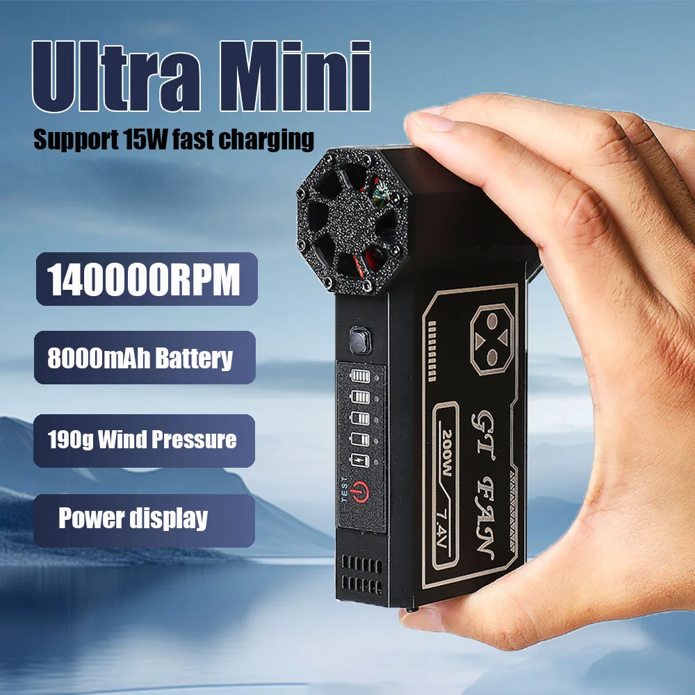 New 140,000RPM Air Blower Turbo Jet Fan Electric Power Display Handheld Mini Dust Cleaner High Speed Duster Gun Cleaning Tool