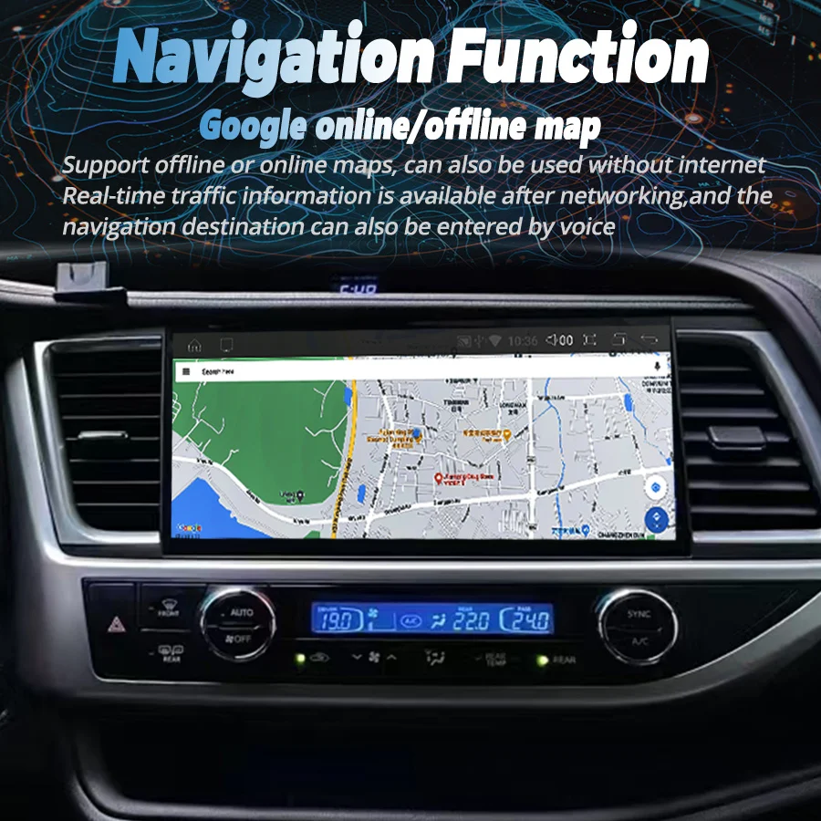 Radio con GPS para coche, reproductor Multimedia con Android 14, 2 Din, CarPlay, estéreo, todo en uno, para Toyota Highlander 2013-2018