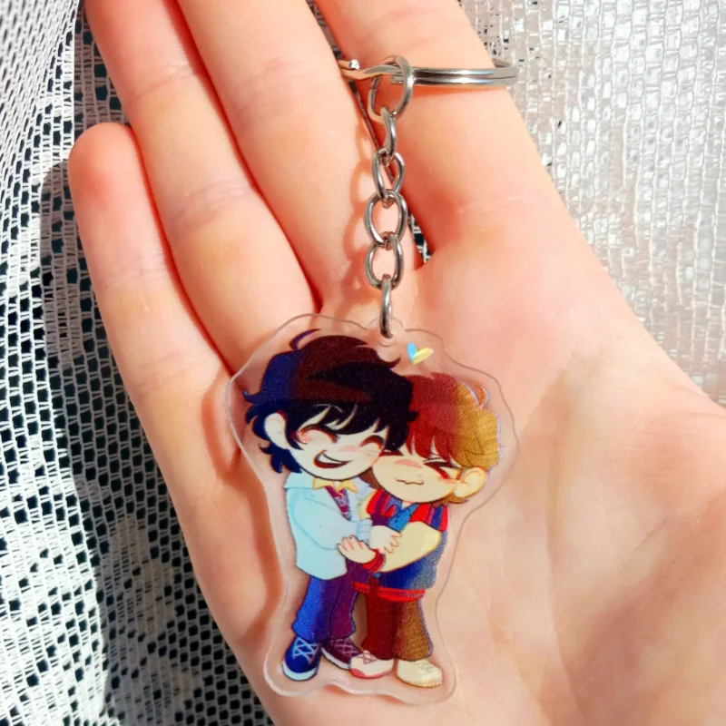 Byler Miwi 2-inch Acrylic Keychain Creative Cute Cartoon Character Design Soft Plush Pull-out Pendant for Keys, Bags, Hanging