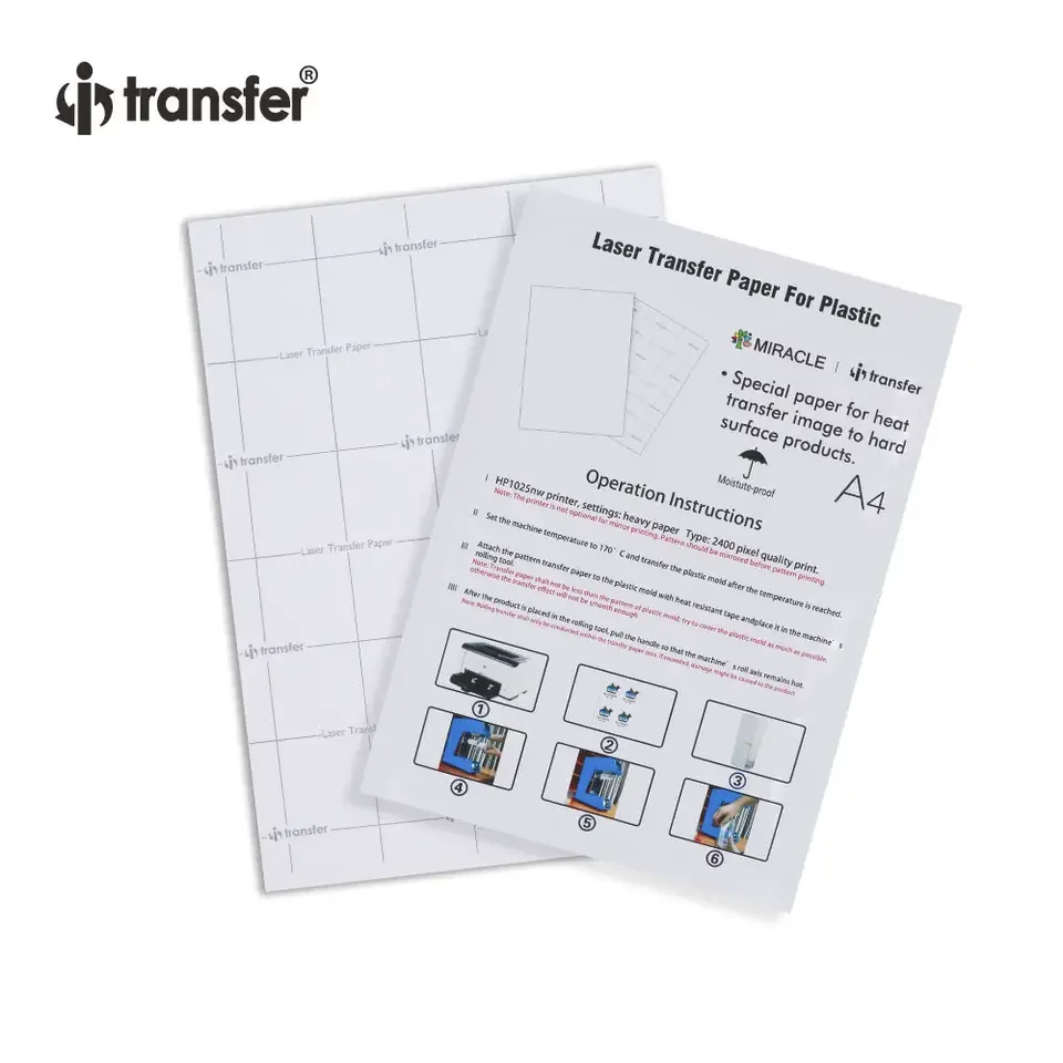 Imagem -02 - Papel a4 da Transferência do Laser do Uso do I-transfer Multi para Plásticos de Esferográfica Plutônio Produtos de Madeira Bambu Que Imprimem o Papel de Transferência