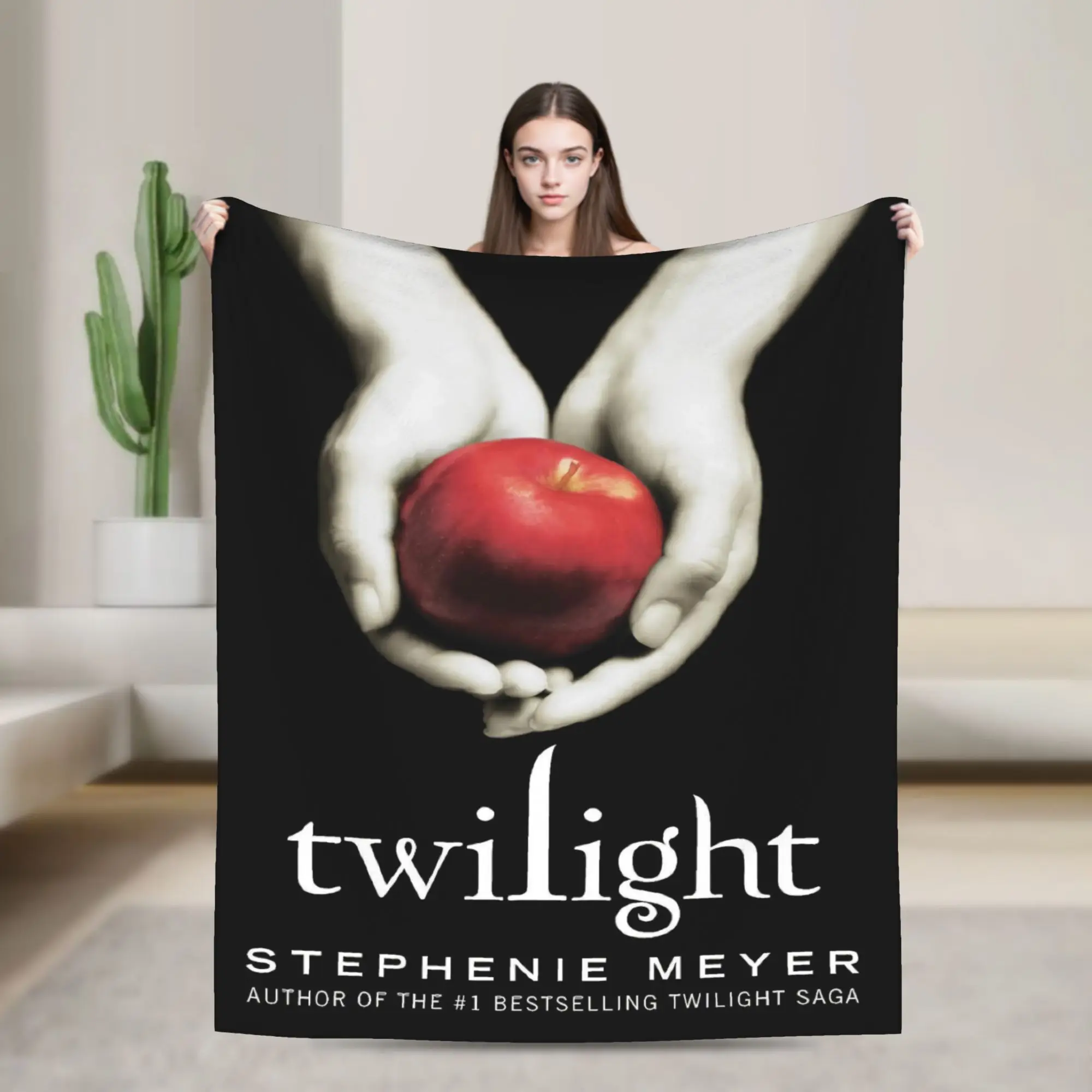 The Twilight Hands Holding Red Apple Blanket Office Flannel Throw Blanket For Outdoor Warm Soft Design Quality Bedspread Gift