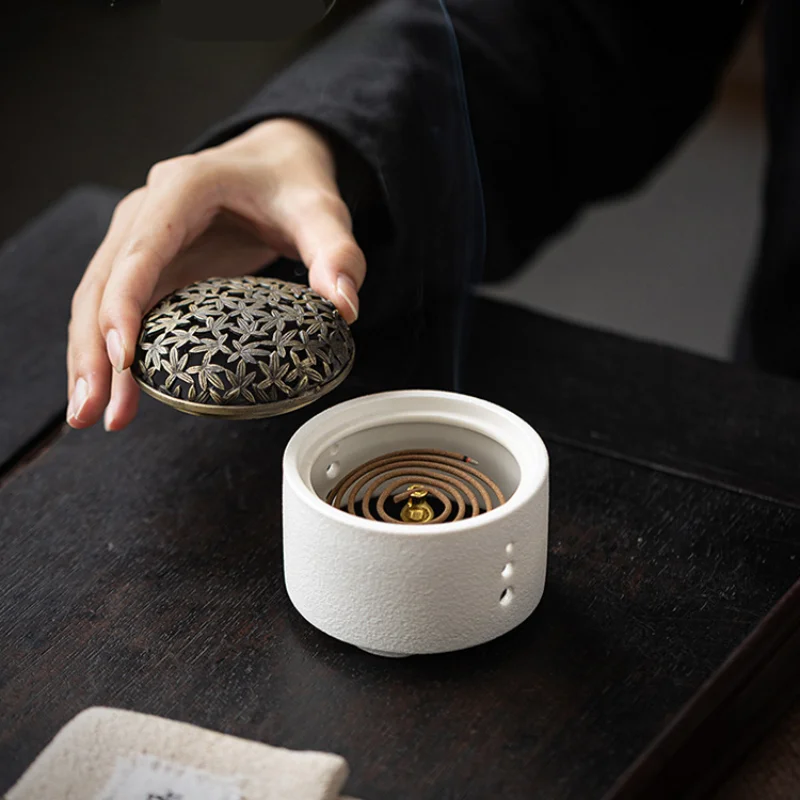 Keramik Weihrauch brenner, Zen inspiriert Retro Herd, Heim dekoration, Aschenbecher, Desktop-Dekoration, Netz abdeckung, Weihrauch brett