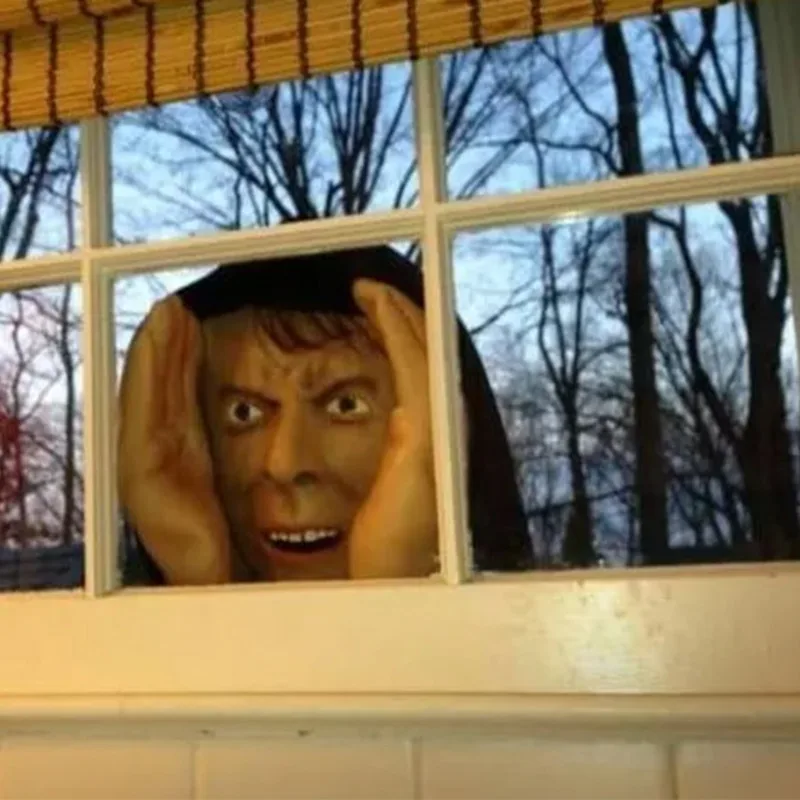 

Terrifying Clown Mask Halloween Decor, Scary Freak Prop For Parties, Outdoor And Indoor Window Decor PVC Scary Wallpaper Sticker