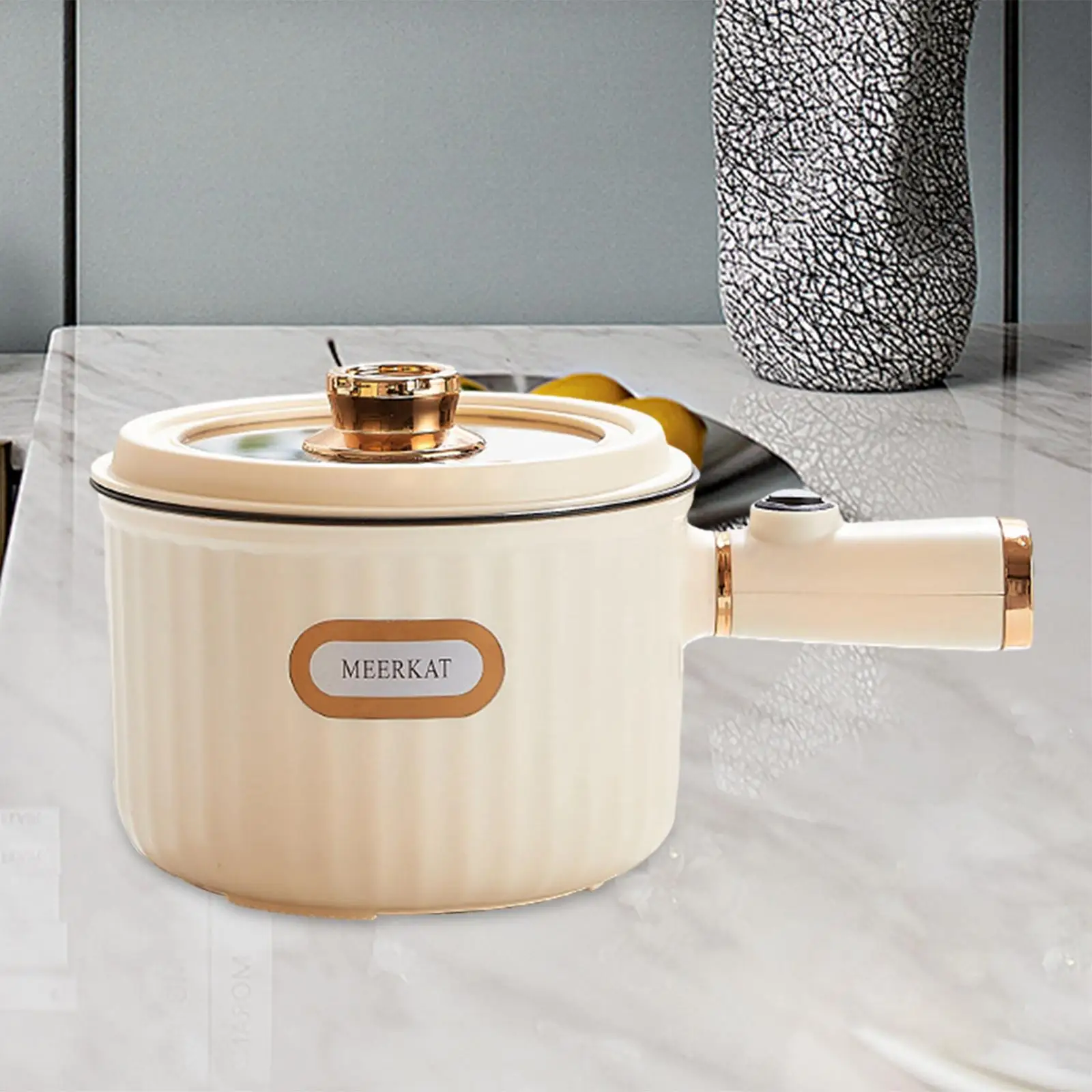 Multi Functional Mini Cooker Pot Nonstick Household 1.6L Multifunctional Electric Skillet for Oatmeal Ramen Steak Dumpling