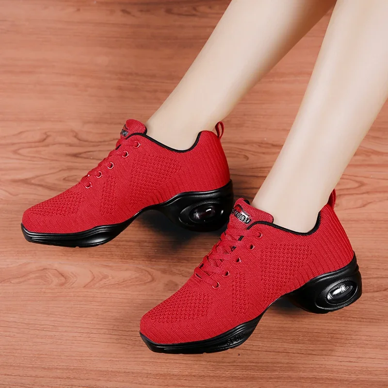 Breathable Mesh Jazz Shoes Woman Ladies Modern Soft Outsole Dance Sneakers Lightweight Female Dancing Fitness Shoes