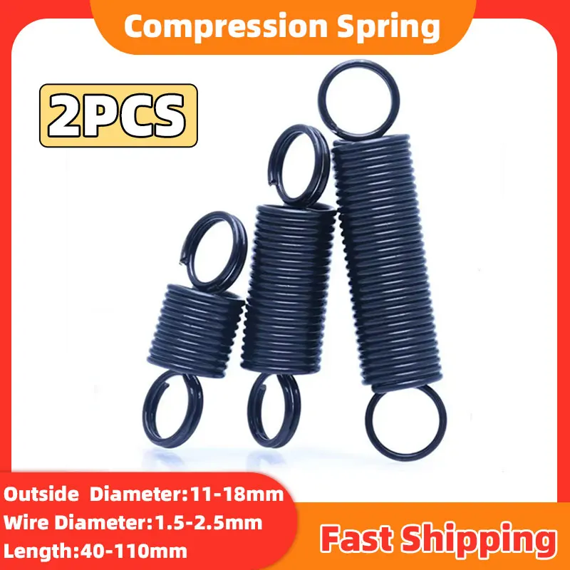 

2PCS Dual Hook Small Tension Spring Cylindroid Helical Pullback Extension Springs Wire Diameter 1.5mm-2.5mm Length 40-110mm