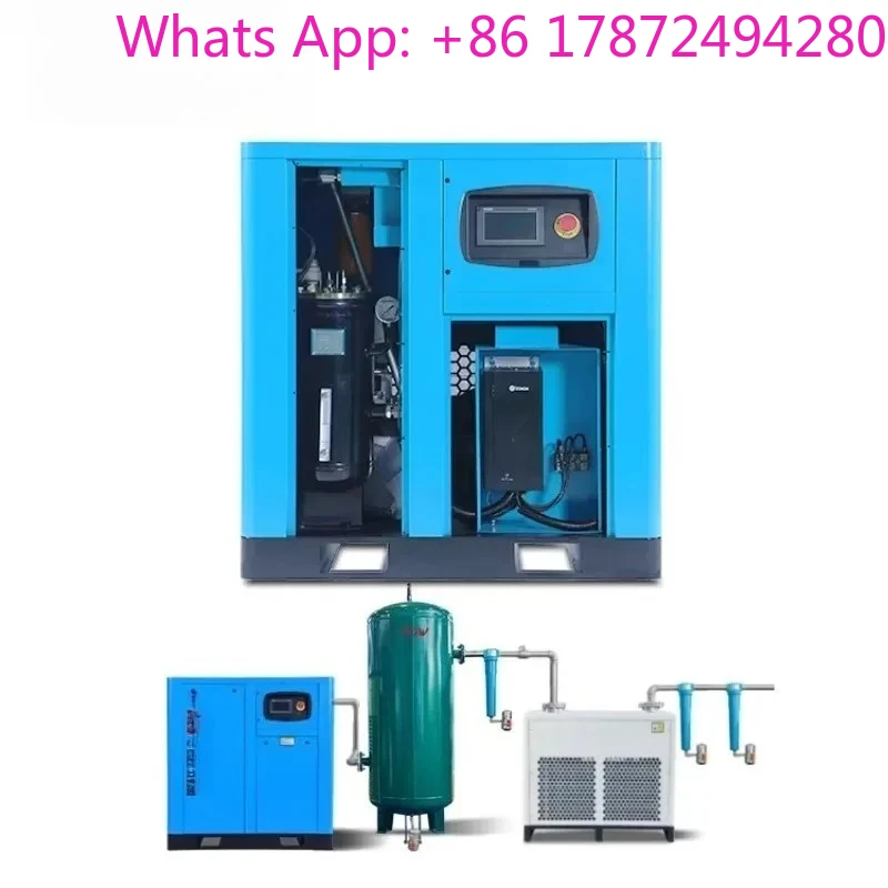 

High Quality Silent Oil Less 7.5kw 10Bar CE Standard Electric Rotary Screw Air Compressors for Industrial Use Customized Support