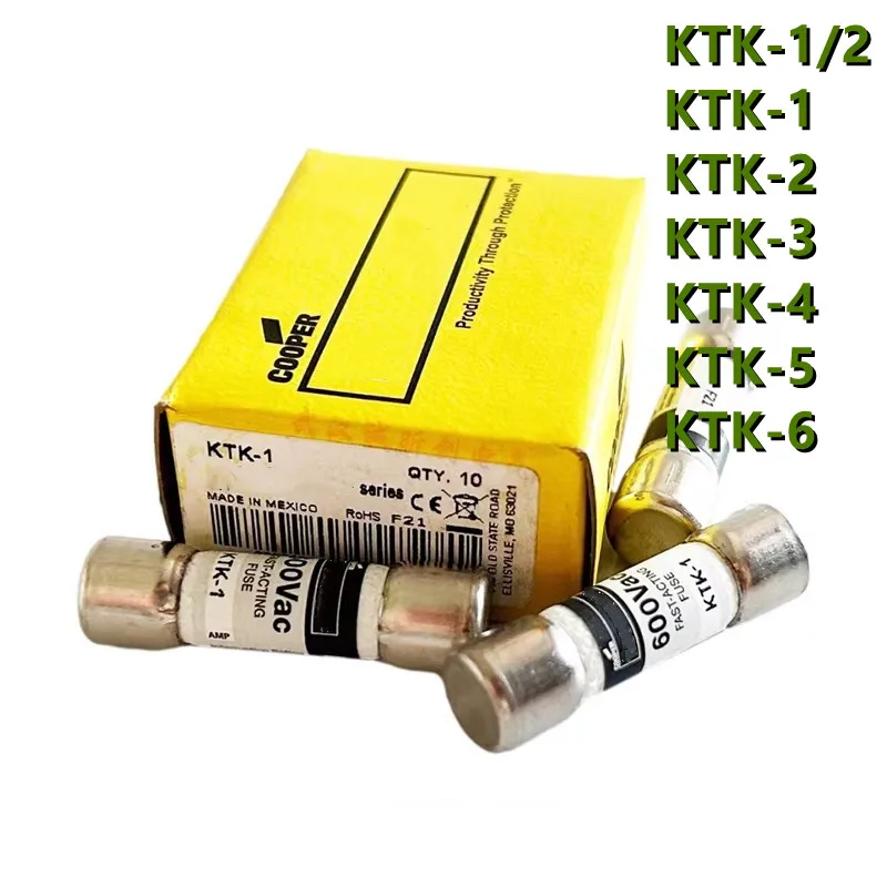 KTK-1/2 KTK-1 KTK-2 KTK-3 KTK-4 KTK-5 KTK-6 (5pieces) 600V Fast-Acting Fuse 10x38mm 5AG, for Control Circuit & Lighting,In Stock