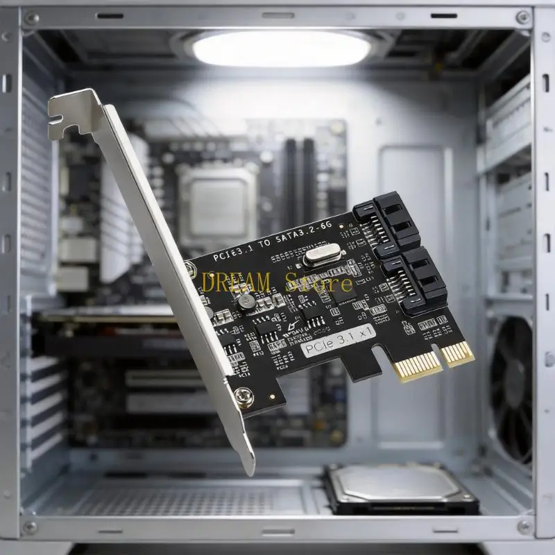 Desktop Storage Expansion Card, PCIExpress Add On Adapter with Two Drive Port and 6 Gbps Support for Hard Drive Backup and
