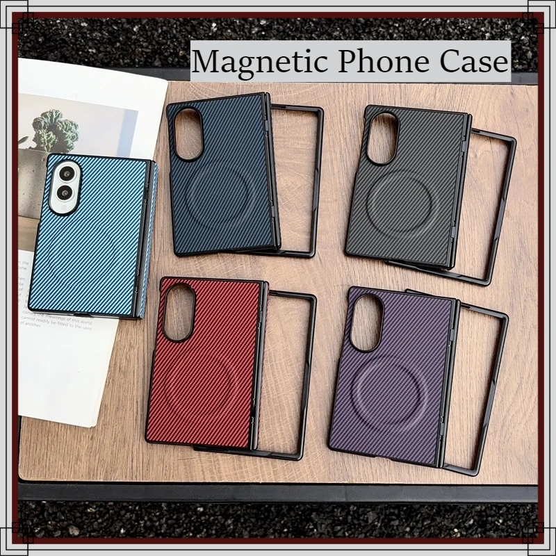 Case For Samsung Galaxy Z Fold 8 8 Ultra ELVEV Hinge  Rebound Fiber Pattern PU Leather Magnetic Cover with Front Frame