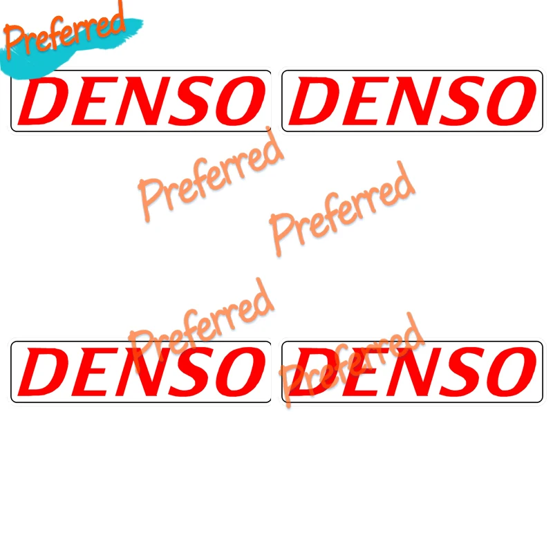 4X Denso Motorcycle Racing Retro Decal Sticker Laminated for Your Home Car Coolers Laptops Racing Helmet Trunk Wall Sticker