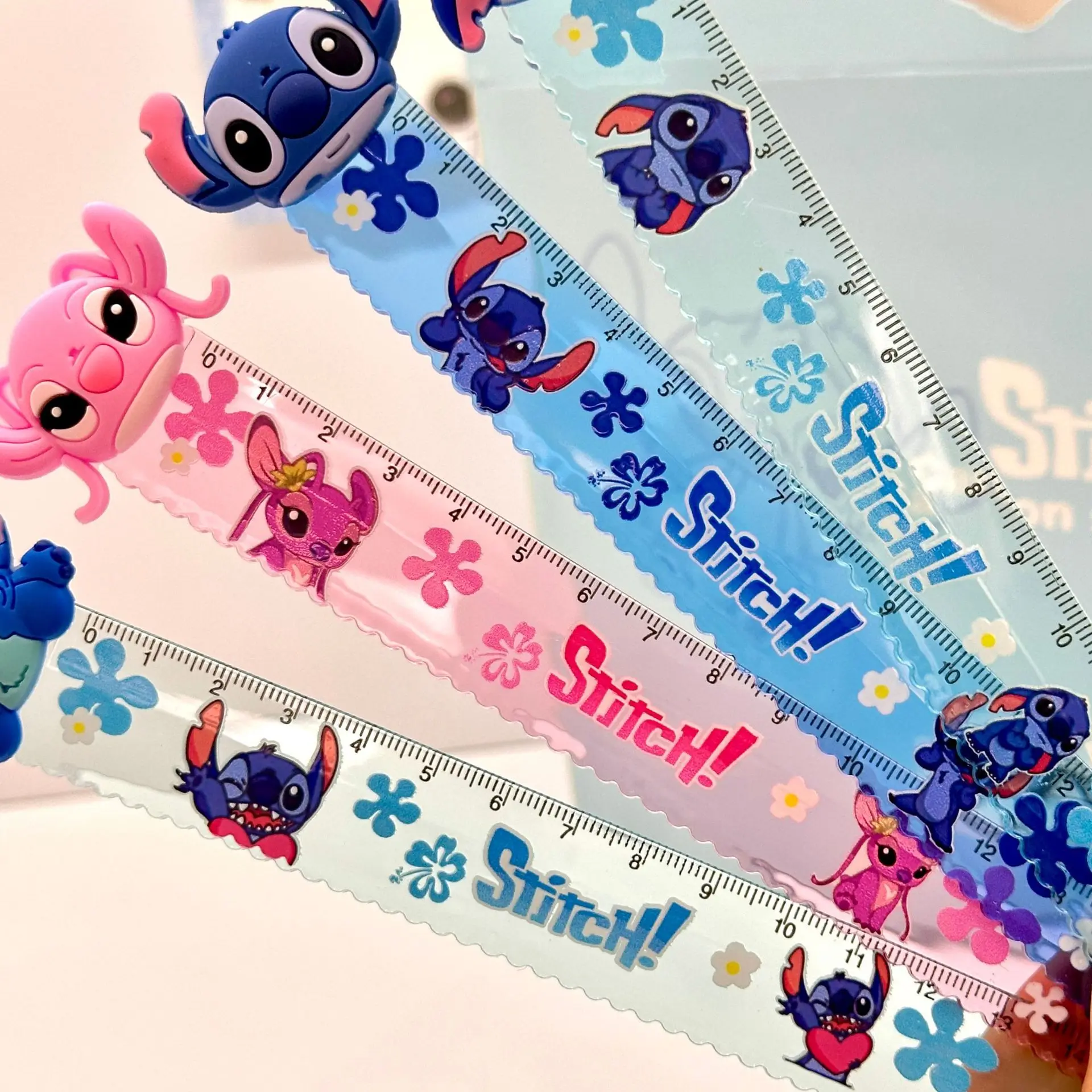 24 шт./лот Kawaii Stitch закладка линейка измерительные прямые линейки инструмент для рисования рекламные канцелярские принадлежности подарок школьные принадлежности