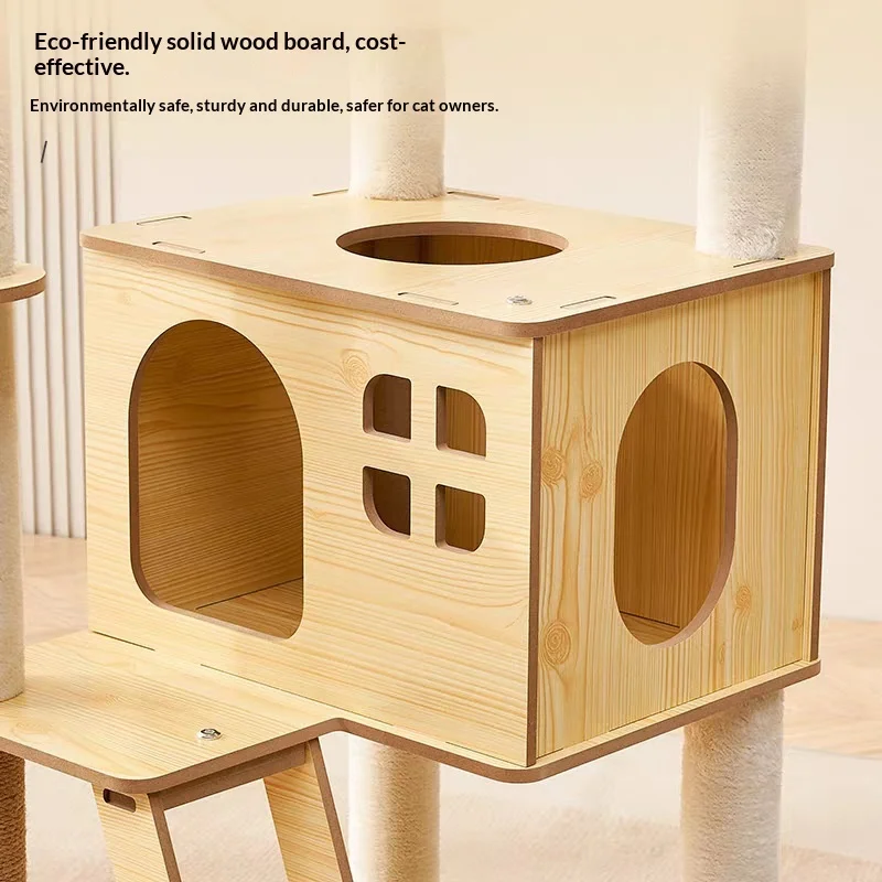 Árbol para gatos todo en uno resistente con torre y cama escalable - imagen 5
