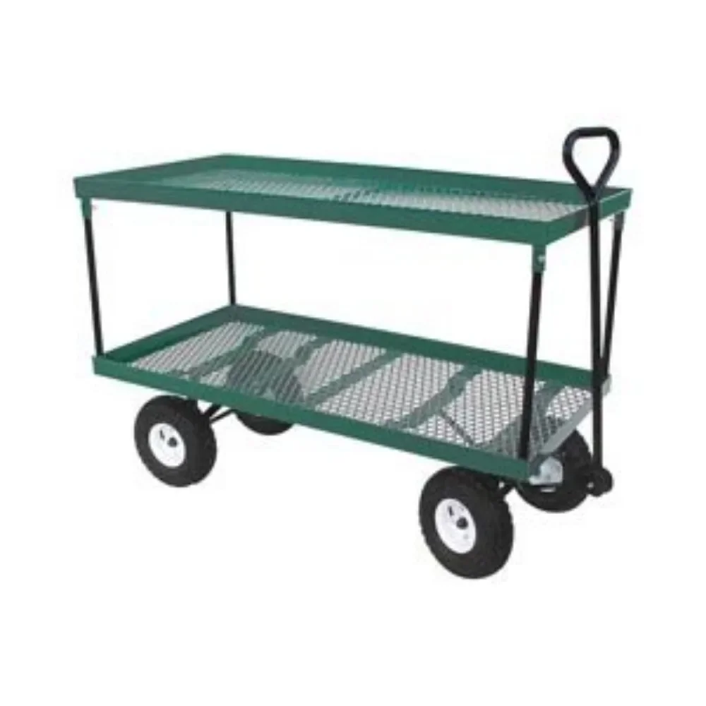 Multi-purpose Cart With Wheels Extra Large Double Deck Wagon Garden Carts Cargo Trolleys Trolley Supplies Home