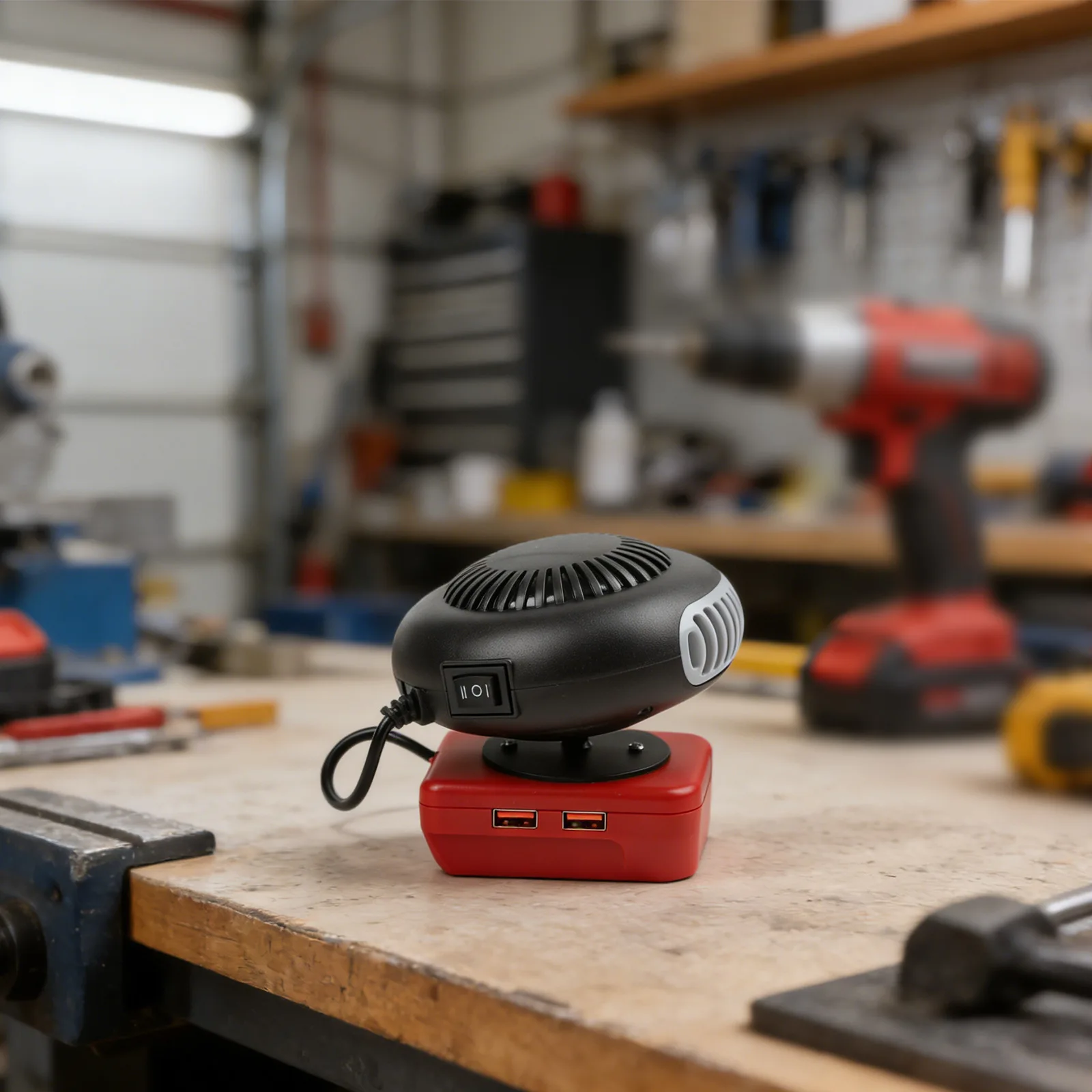 

Hot Cold Air Portable Heater Dual Mode Warm natural Quick Heat-up 360 Rotation Low Noise Operation Jobsite Heating