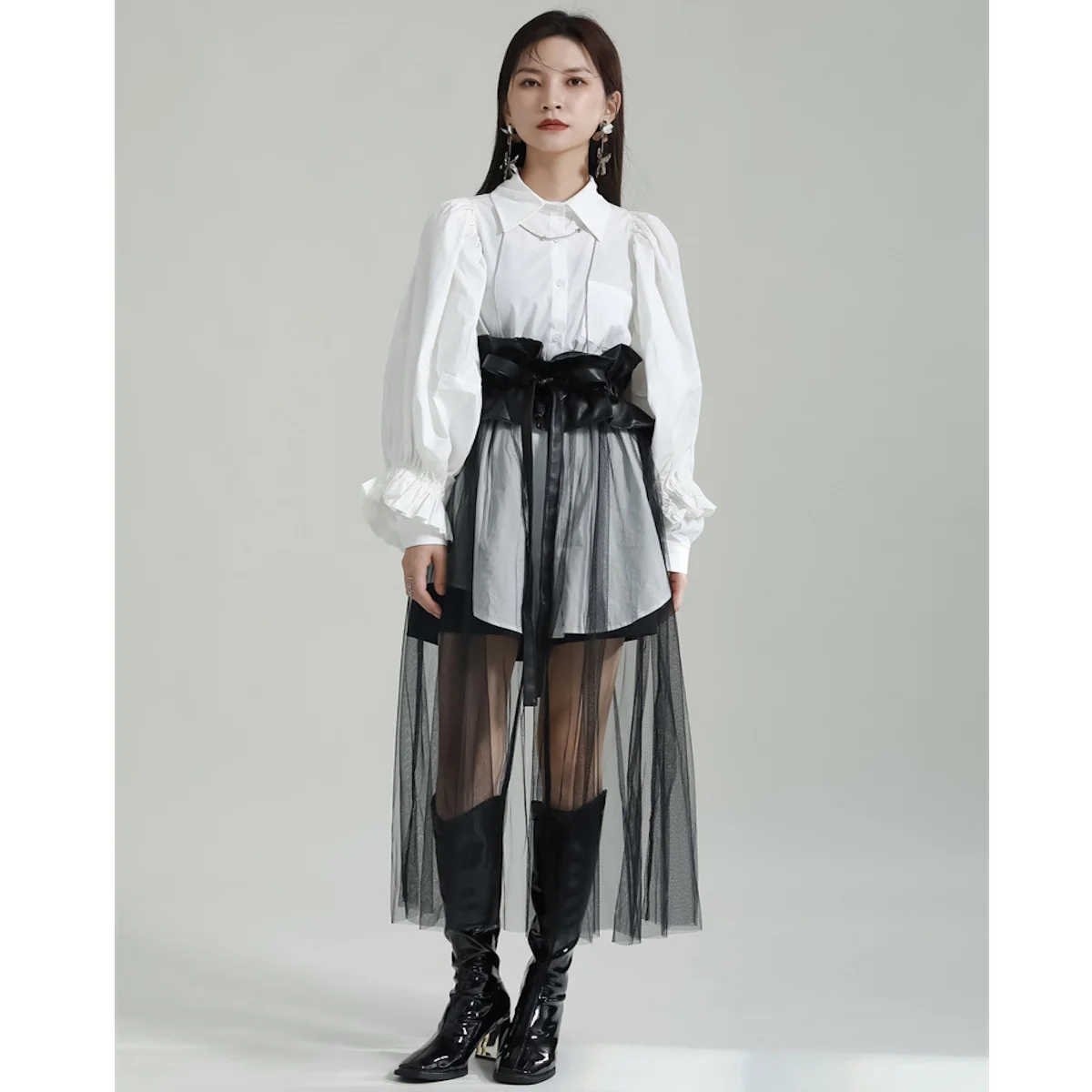 تنورة شاطئ طويلة شبكية سوداء