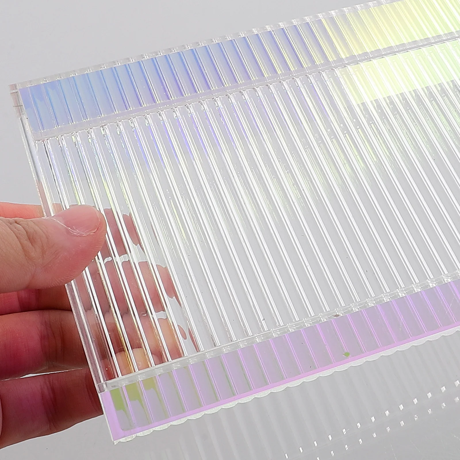 

Striped Acrylic Storage Tray Clear Makeup Organizer Desktop Vanity Perfume Display Tray for Bathroom Dresser Perfume Organizer