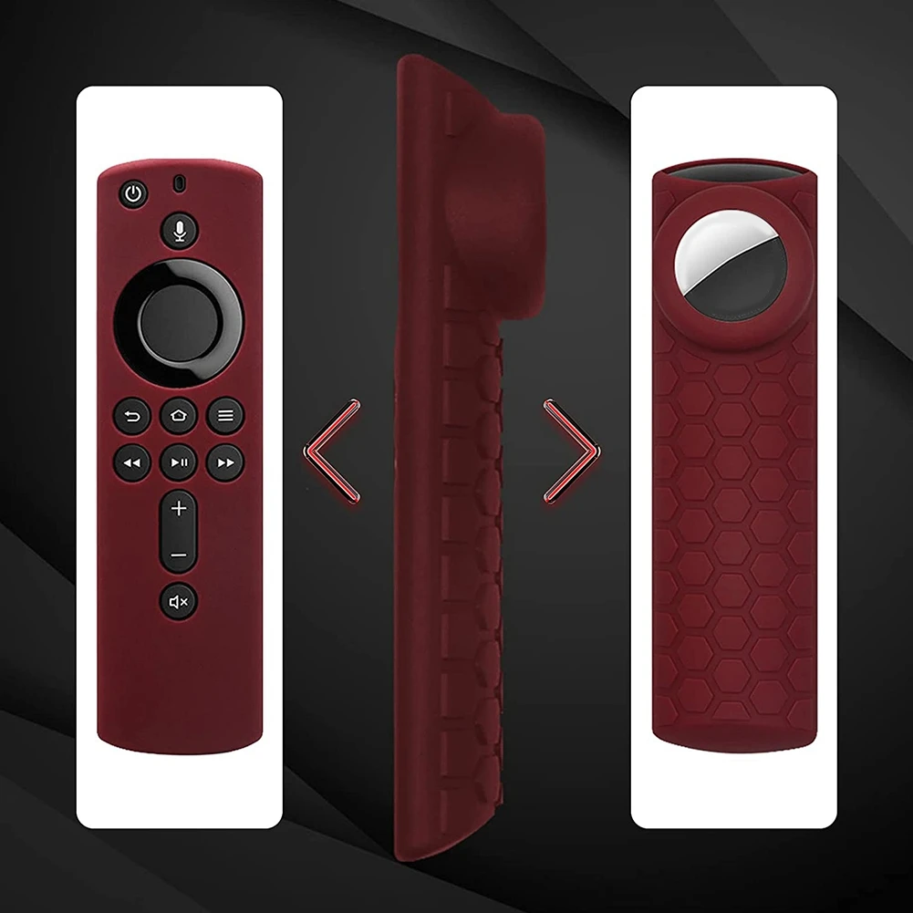 BISM1 Силиконовый защитный чехол 2-в-1, противоскользящий амортизирующий чехол для AirTag Fire TV Stick 4K, пульт дистанционного управления, красный