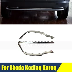 Chrome Rear Bumper Fog Light Frame Trim Strip For Skoda Kodiaq Karoq Rear Bumper Trim Strip
