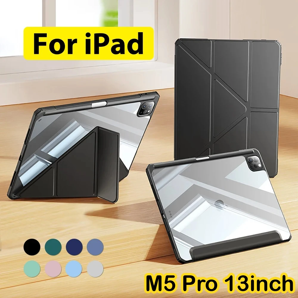 

Leather Y-Flod Stand Case for IPad 2026 A19 12th A16 11th 10th Pro 13 11 M5 12.9 Air 8 11 5 4 M4 M3 M2 Mini 7 6 Shockproof Cover