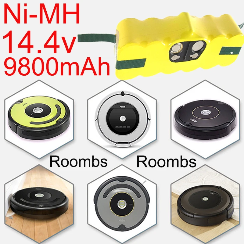 

Многофункциональный блок емкостью 9800 мАч Ni-MH для IRobot Roomba 500 600 700 800 серия 536 555 560 580 620 630 650 760 770 780 790 870 880