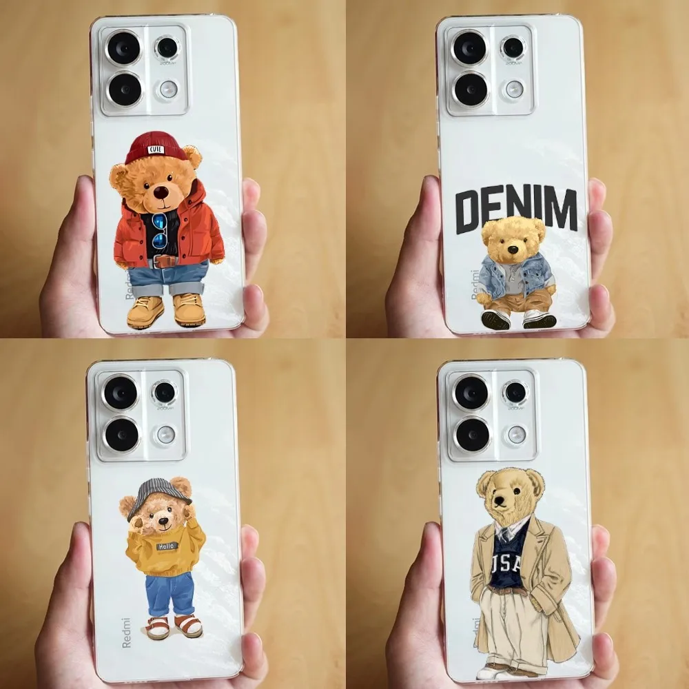 Baron Filou Bear Phone Case For Xiaomi 11 Redmi Note 11 5G 8T 9A 9 10T Note8Pro Note9 12SUltra Transparent Case