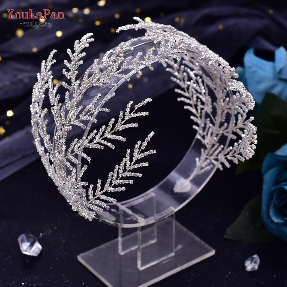 YouLaPan-Diadema nupcial con diamantes de imitación para mujer, Tiaras de cristal, corona de boda, accesorios para el cabello, HP493