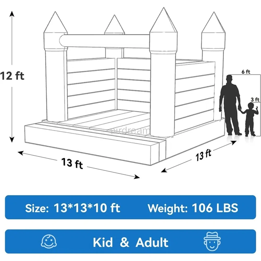 Cool Opblaasbaar Zwart Springhuis Opblaasbare Springkasteel Groot Pvc Bruiloftdecoraties Springbed Met Blower