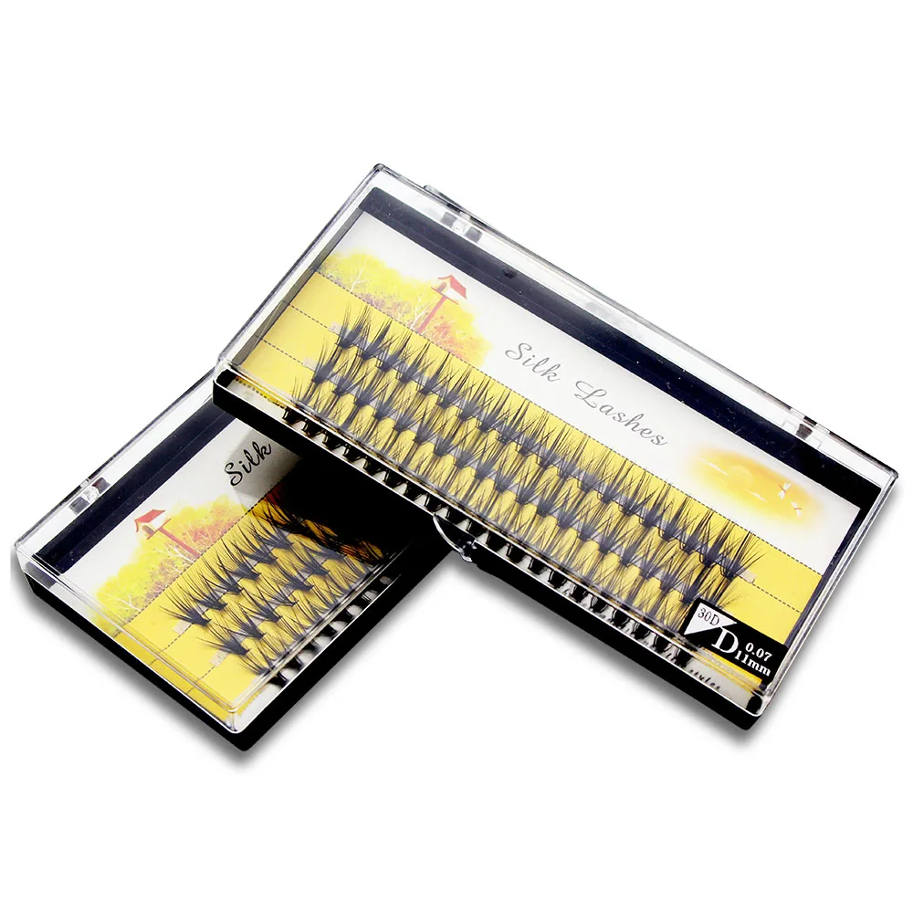 MUYD Black Hand Made Silk 20D/30D Individual Cluster Eyelashes Extension Natural DD Mink Lashes Soft Cilos 3D Volume