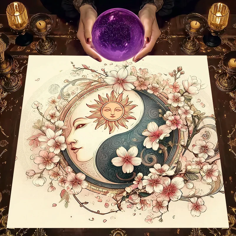 Yin Yang Balance Art Print Floral Sun Moon Wall Decor Spiritual Home Gift Bohemian Boho Style
