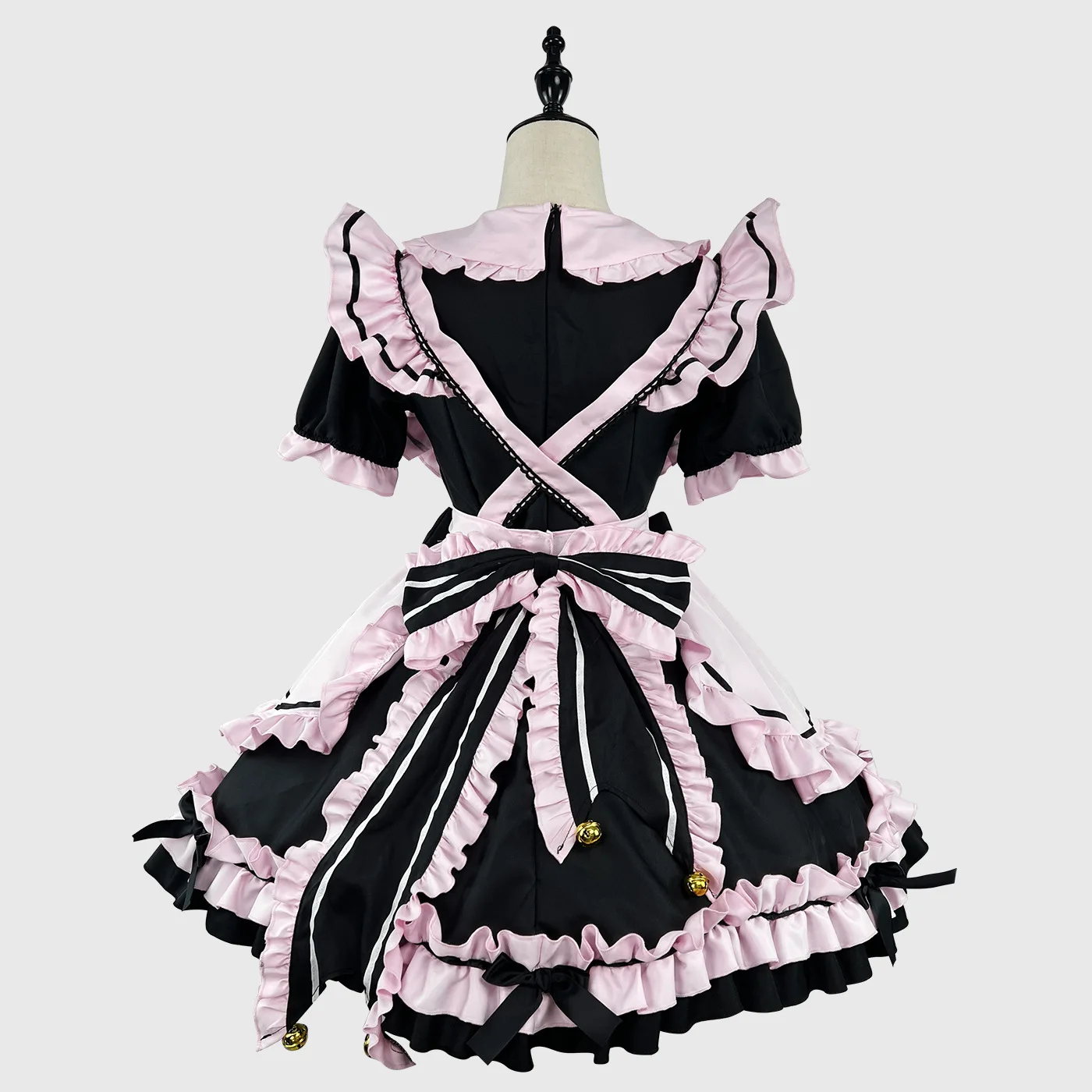 Costume Lolita Maid Dress Cat Black And Pink Cosplay Sweet Girl Cute Bow Japanese Soft Set Plus Size