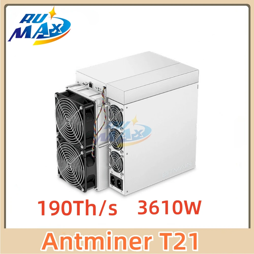 Antminer T21-190T SHA-256 Bitcoin Miner 190TH/s High Performance with 3610W Low Power Fast Shipping