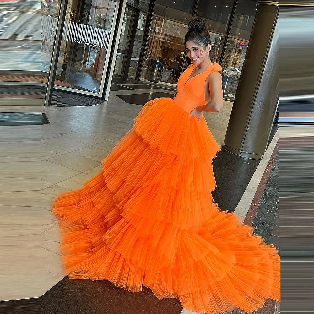 Orange Tulle Prom D… - image