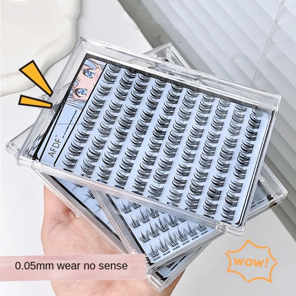 

Fluffy False Cluster Eyelashes Lashes Extension Makeup Glue Free False Eyelashes Long Lasting DIY Adhesive Fake Eyelashes