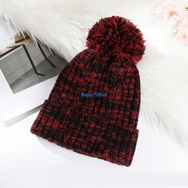 

63HE Baby Winter Knit Hat Boys Girls Warm Fashion Toddlers Hat with Pom Pom Charm