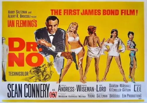 Dr No Sean Connery movie advertising Metal Sign Wall Plaque Art a4