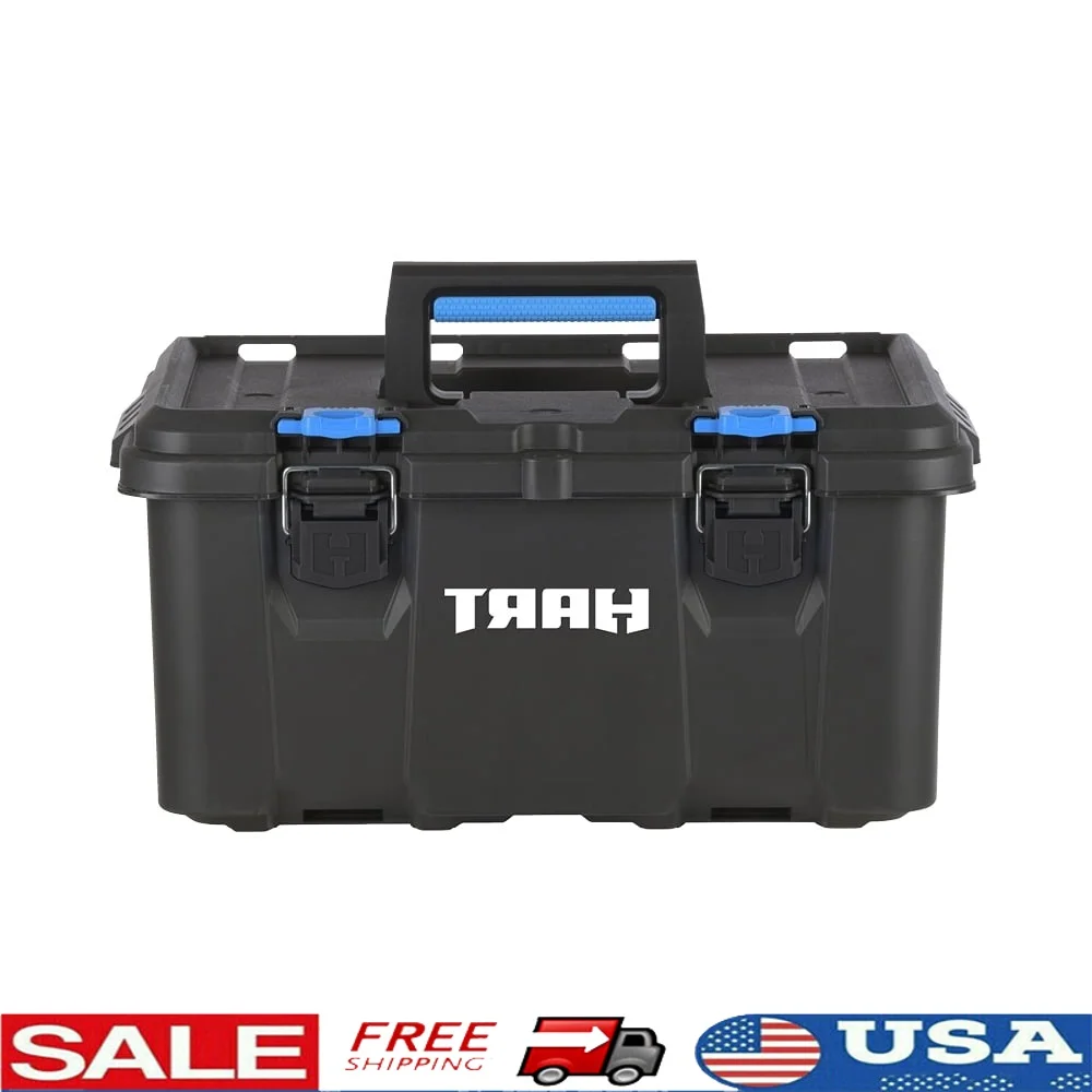 Durable 21 Inch Tool Box with Lift Out Tray Heavy Duty Latches Reinforced Hinges Home Garage DIY Storage System