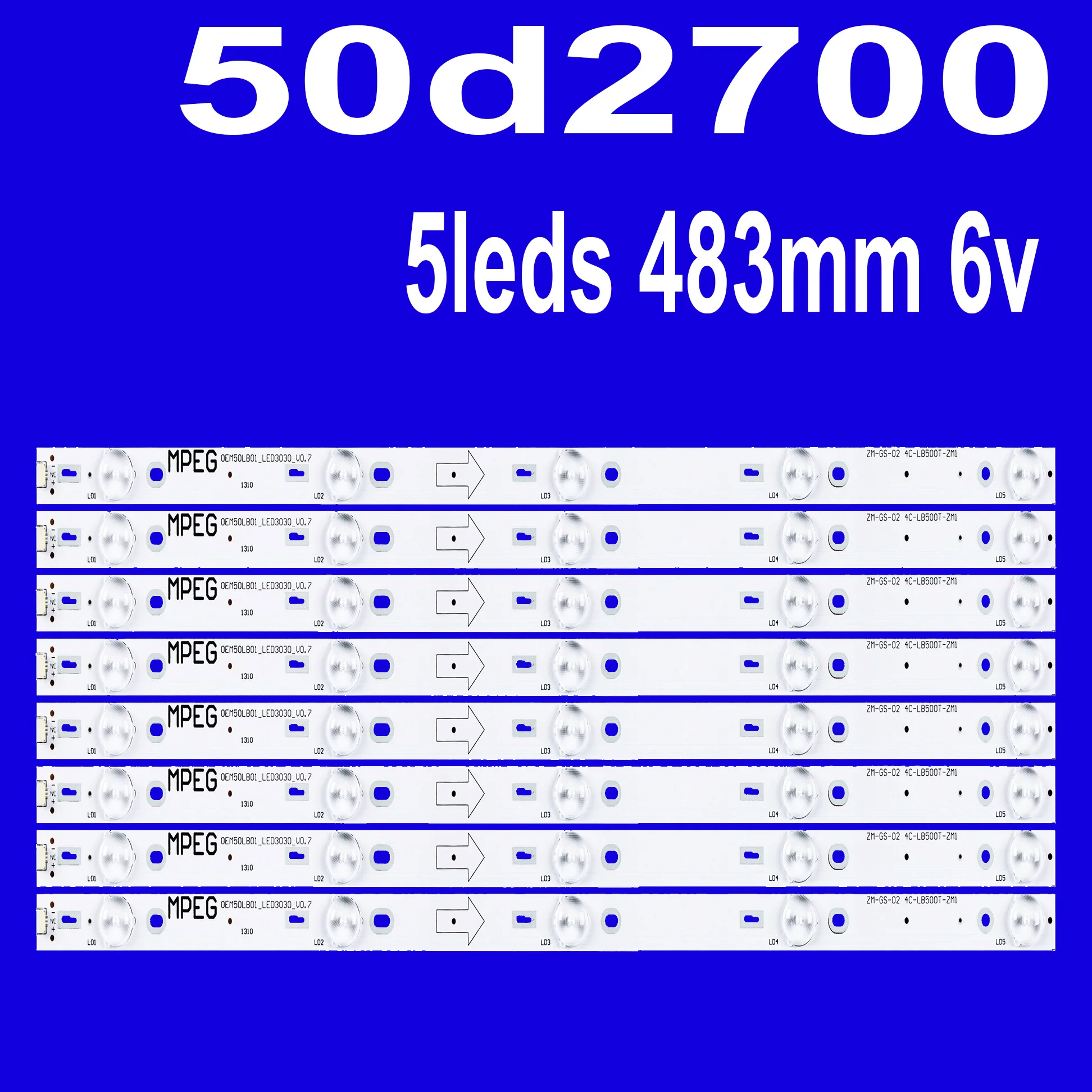

5 комплектов светодиодных лент для подсветки для 50FA3213 55L510U18 LVF500AU0T 50D2700 50HR330M05A0 V2 OEM50LB01_LED3030_V1.1 52M5080A 50FS3800