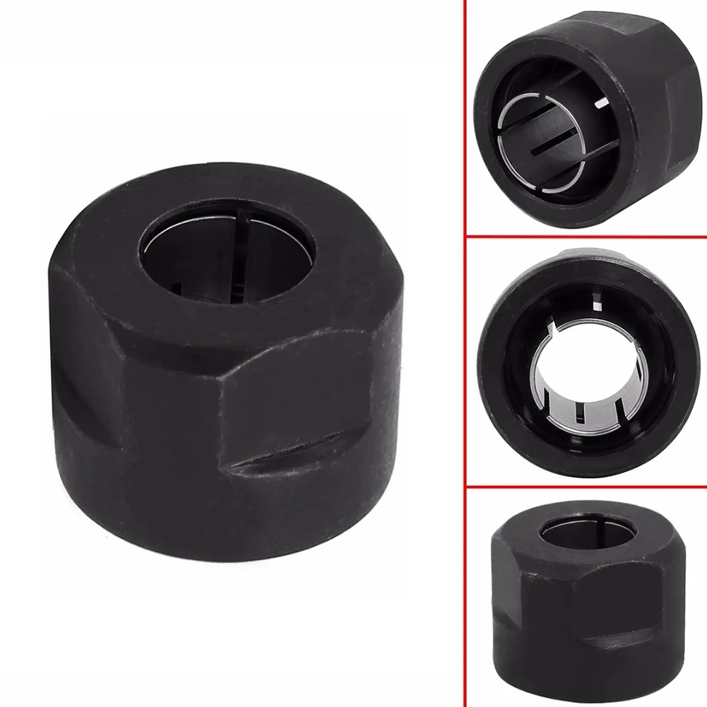 

B50 1pc Black Collet Nut Plunge Router Parts 12.7mm Center Hole For 3612 Power Tool Parts 21*27mm