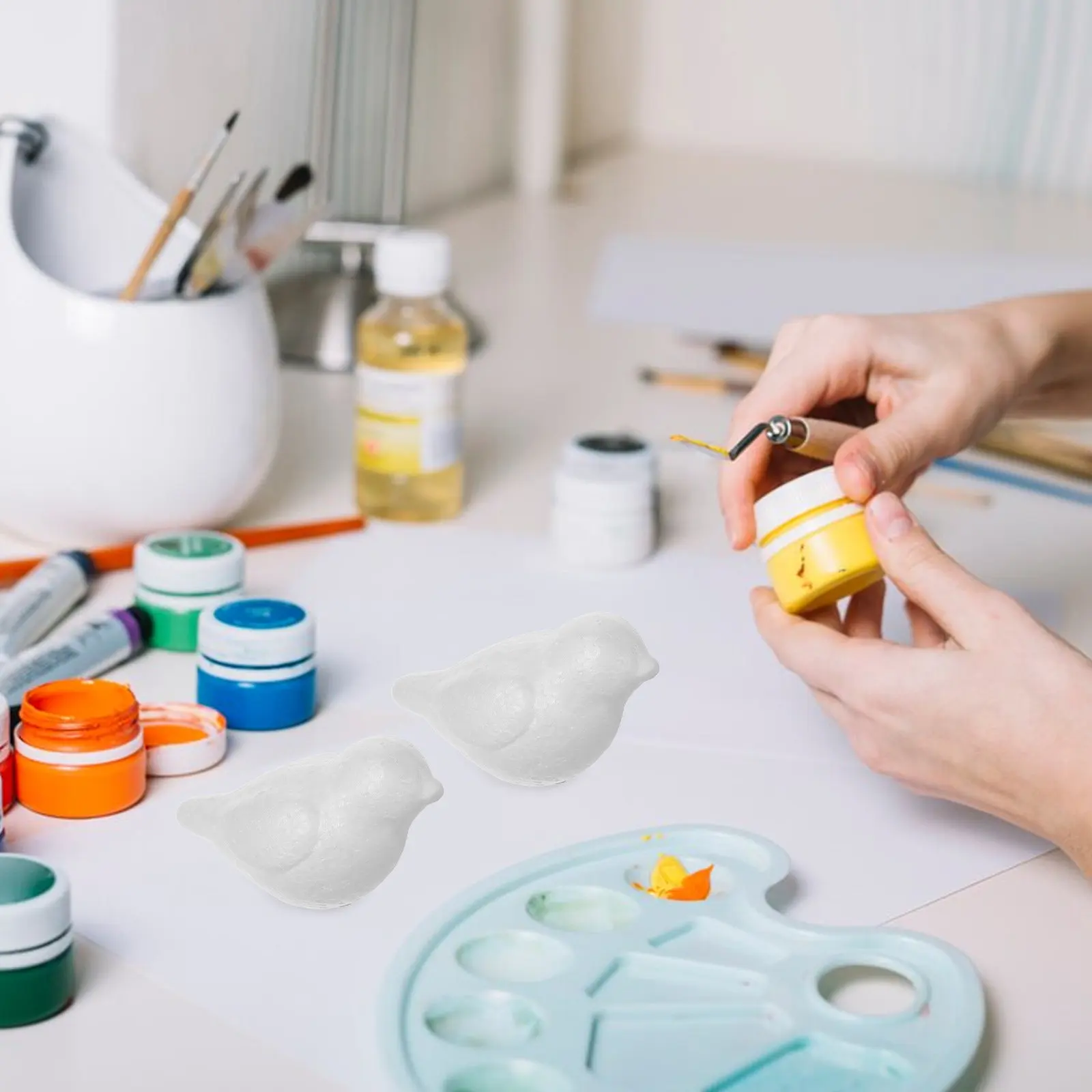 

15Pcs Unfinished Foam Bird Models Versatile DIY Bird Craft Supplies for Painting Decorating Modeling Home Office Classroom Art