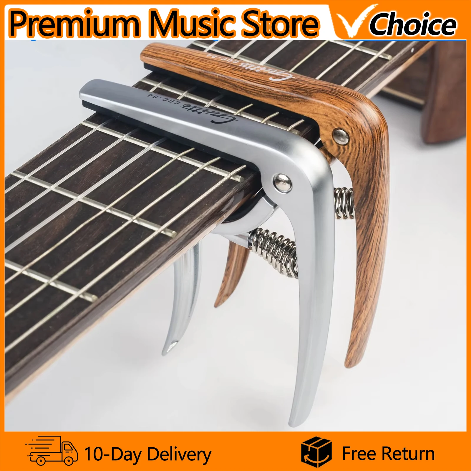 Guitar Capo Clip - GUITTO GGC-04 ギターカポアコースティッククラシックエレキギター用ユニバーサルアクセサリーパーツ多機能亜鉛合金チューニングクランプ