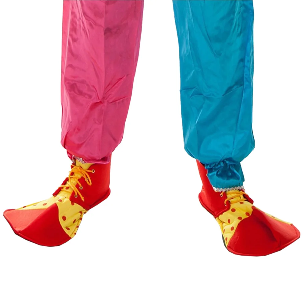 Chaussures de Clown pour femmes et hommes, 1 pièce, rouge brillant, cravate réglable, Costume Durable, fête, carnaval, Halloween, mascarade, pâques