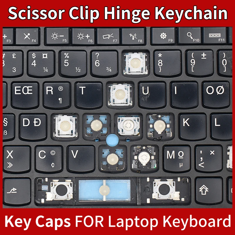 Tapa de tecla de repuesto con bisagra de tijera para Lenovo ThinkPad L440 L450 L460 L470 T431S T440, bisagra de tecla retroiluminada