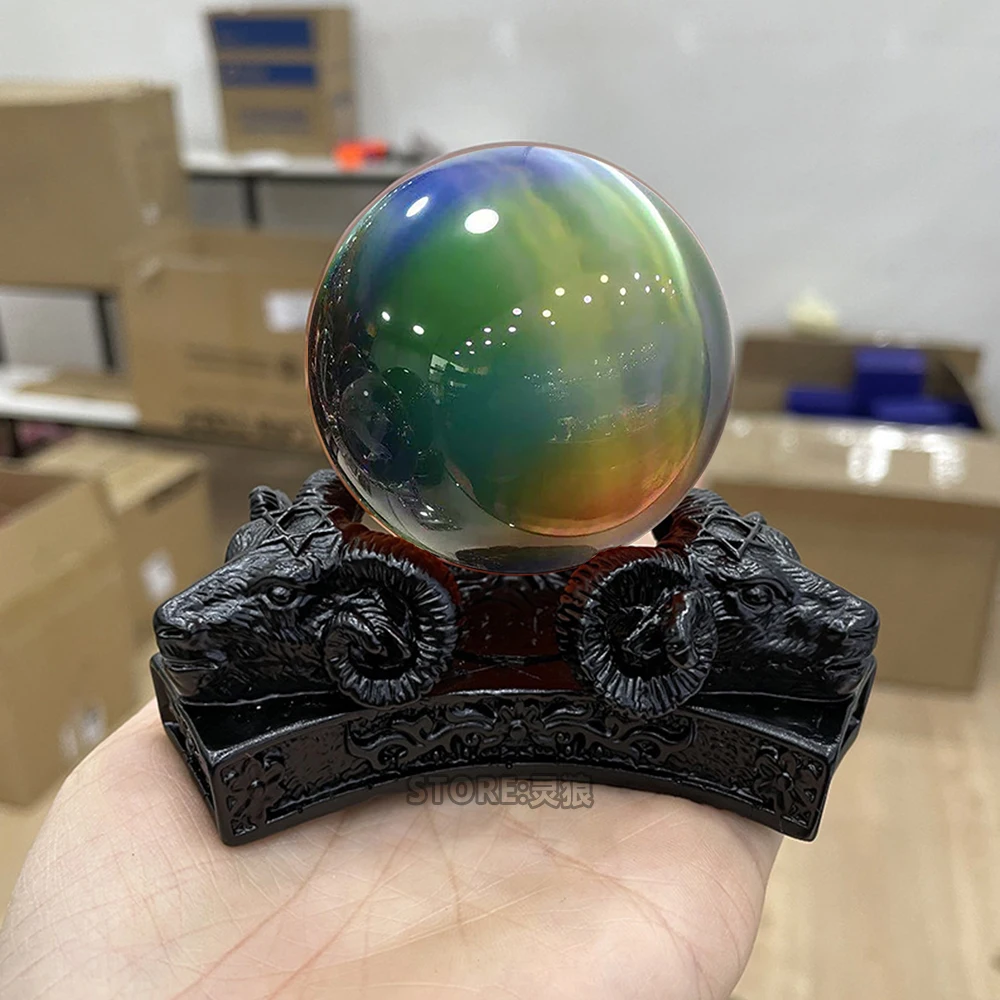 

C33 Crystal Ball, Satan Ram Horn, Gothic Crow, Six Pointed Star, Ram Skull Statue, Resin Crafts Ornaments, Crystal Ball Base