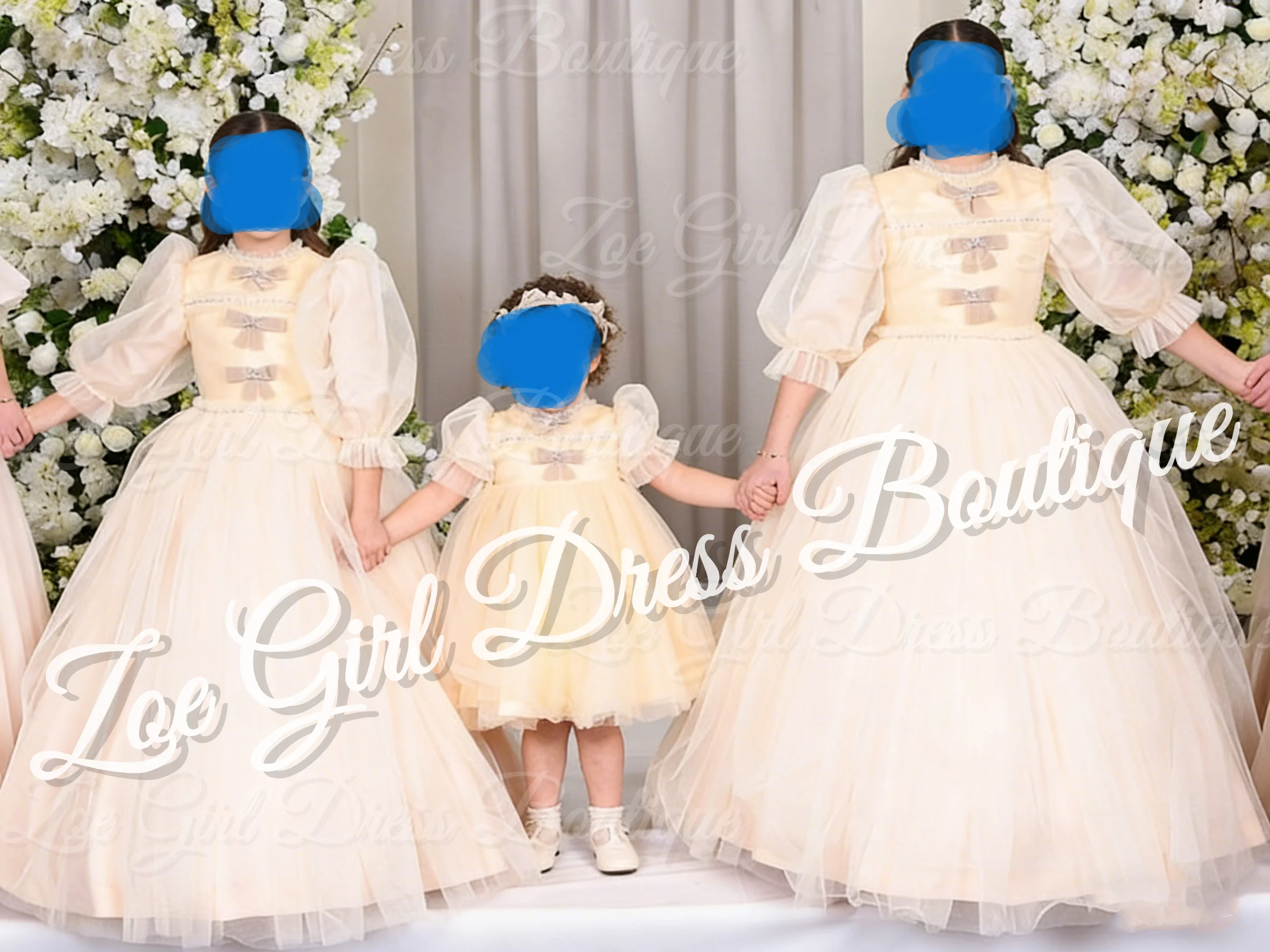 Vestidos da menina de flor para o casamento com arcos tule comprimento longo bebê menina aniversário banquete primeira comunhão vestidos personalizados