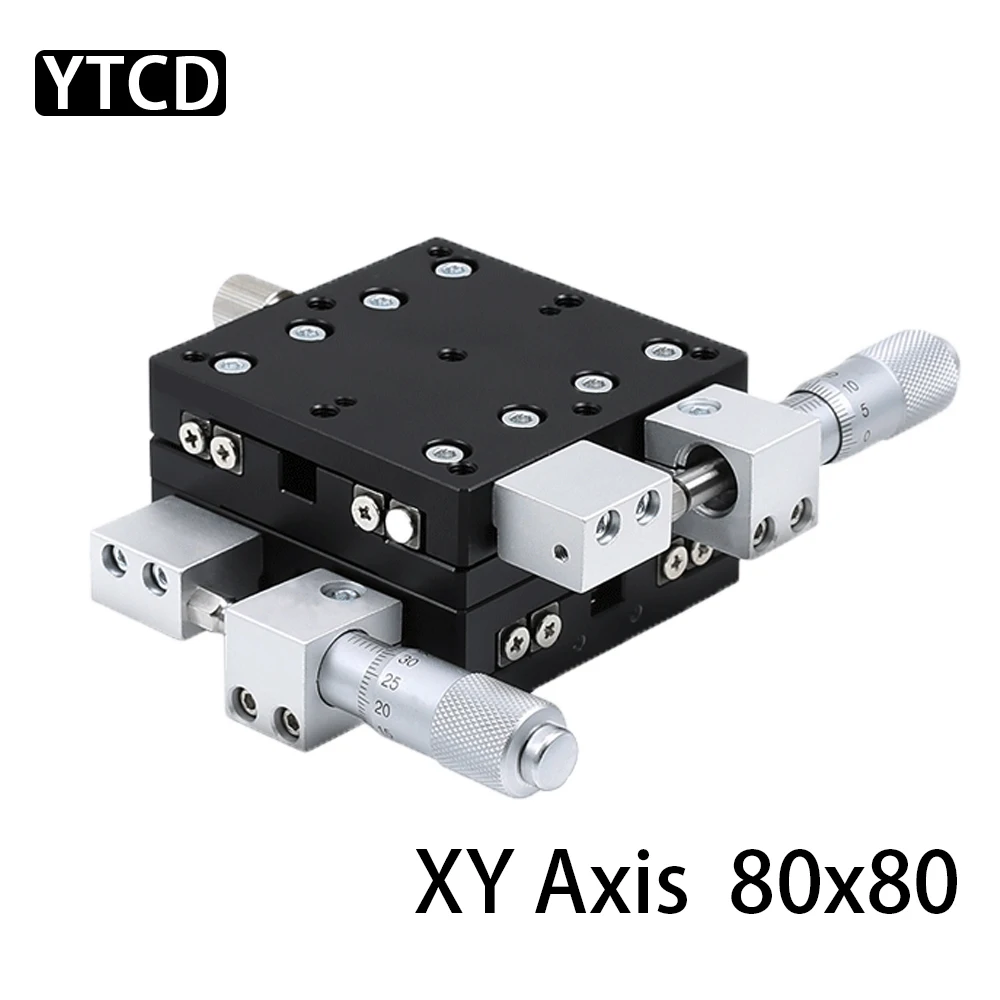 XY Axis 80*80mm Trimming Station Manual Displacement Platform Linear Stage Sliding Table LY80-C LY80-L LY80-R Cross Rail Type