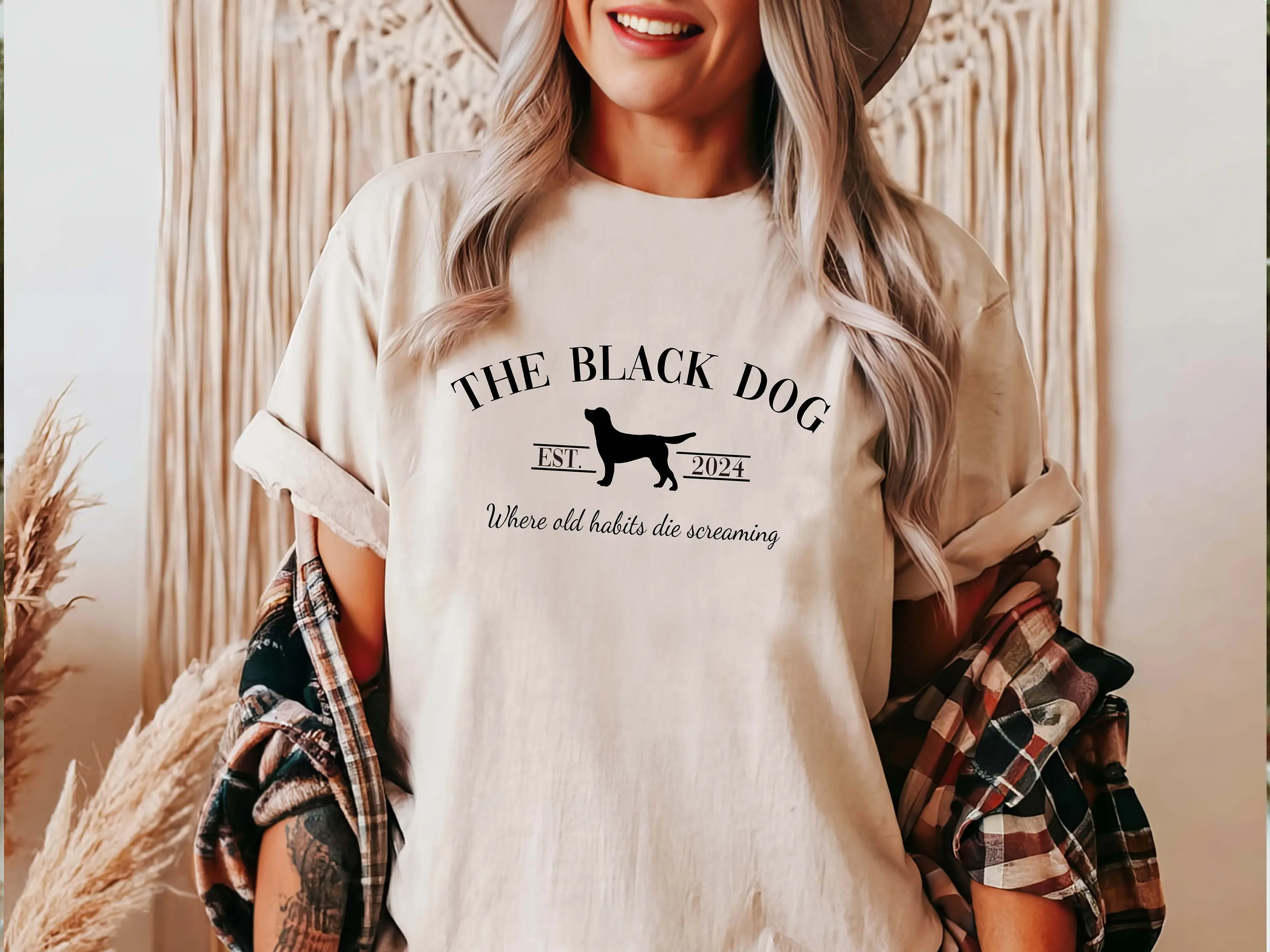 The Black Dog Where Old Habits Die Screaming Concert T Shirt Preppy Tortured